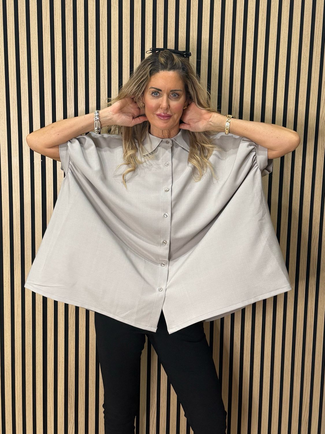 Oversized Swing Shirt - Taupe