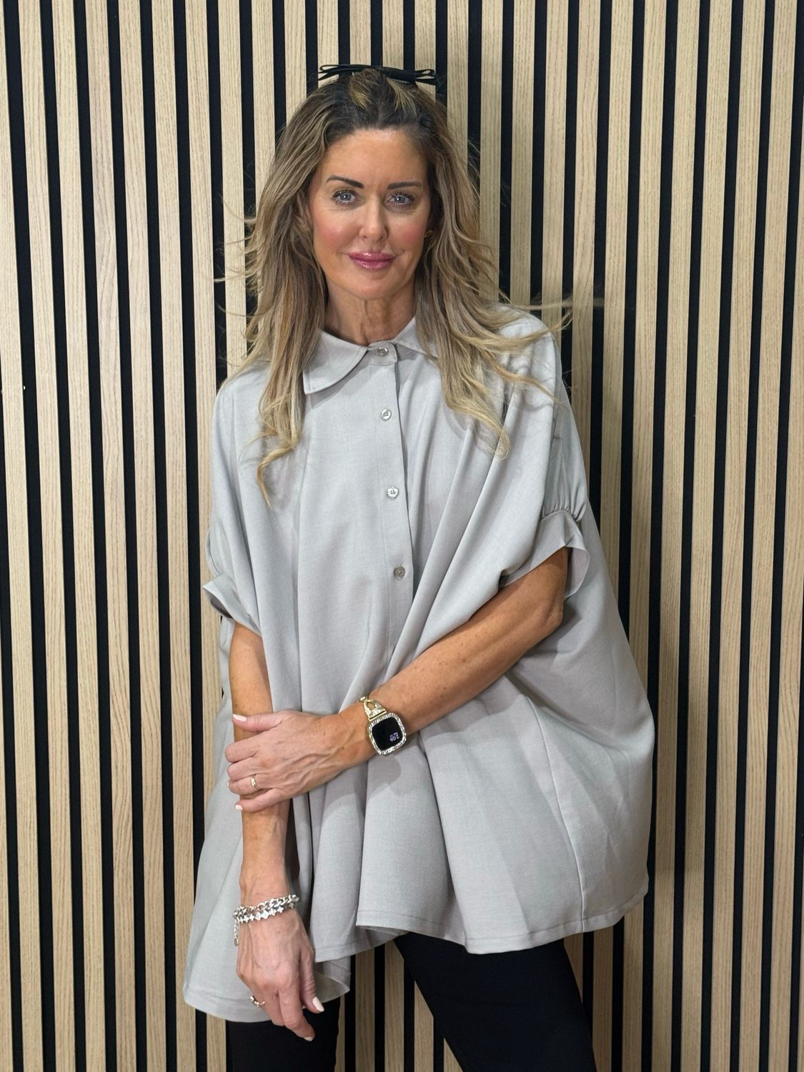 Oversized Swing Shirt - Taupe