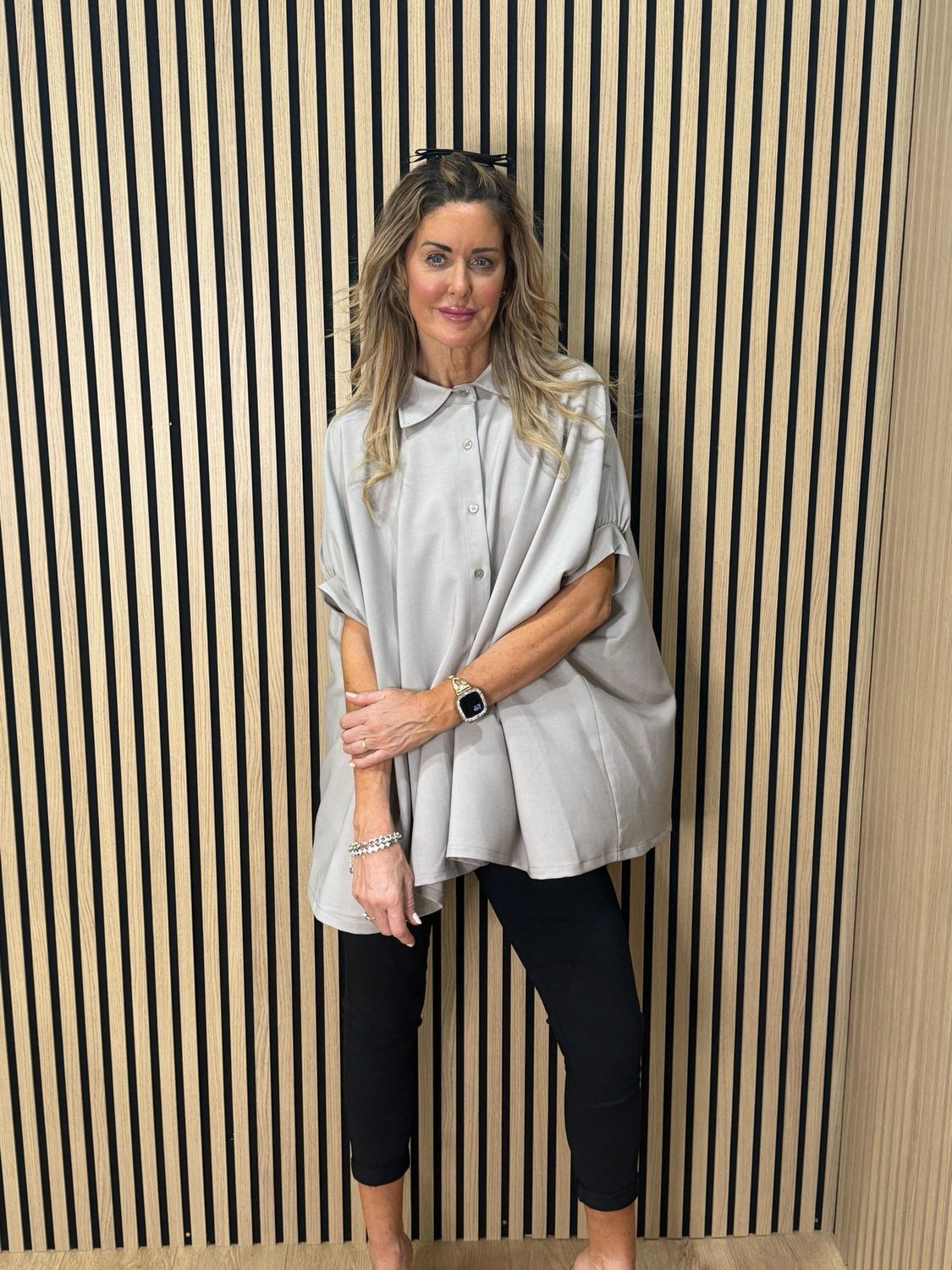 Oversized Swing Shirt - Taupe