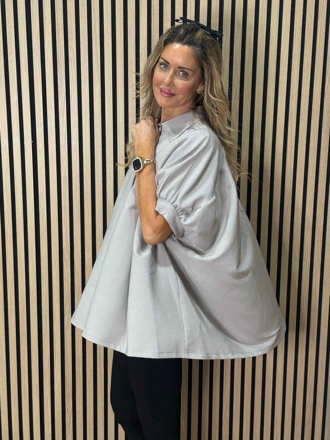 Oversized Swing Shirt - Taupe