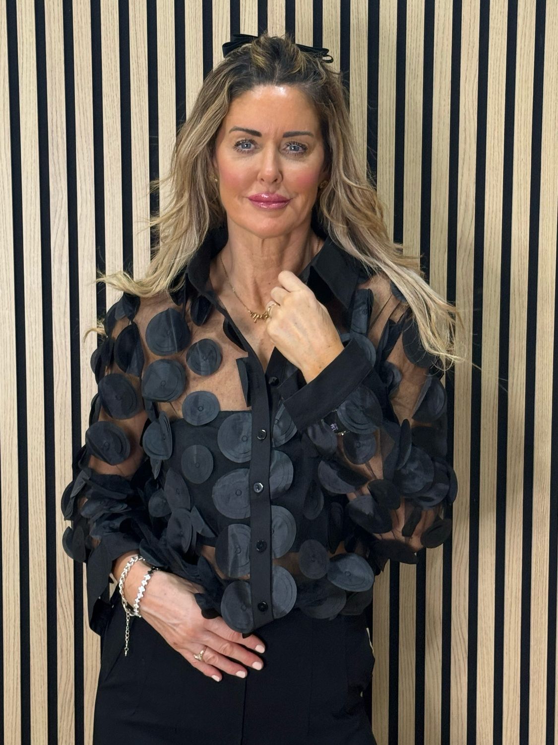 Appliqué Shirt - Black