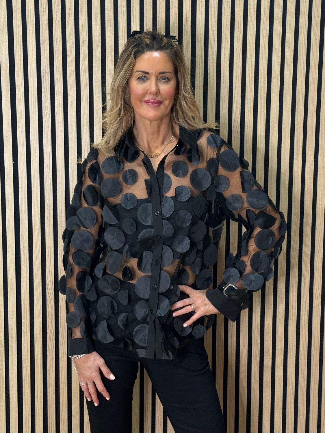 Appliqué Shirt - Black