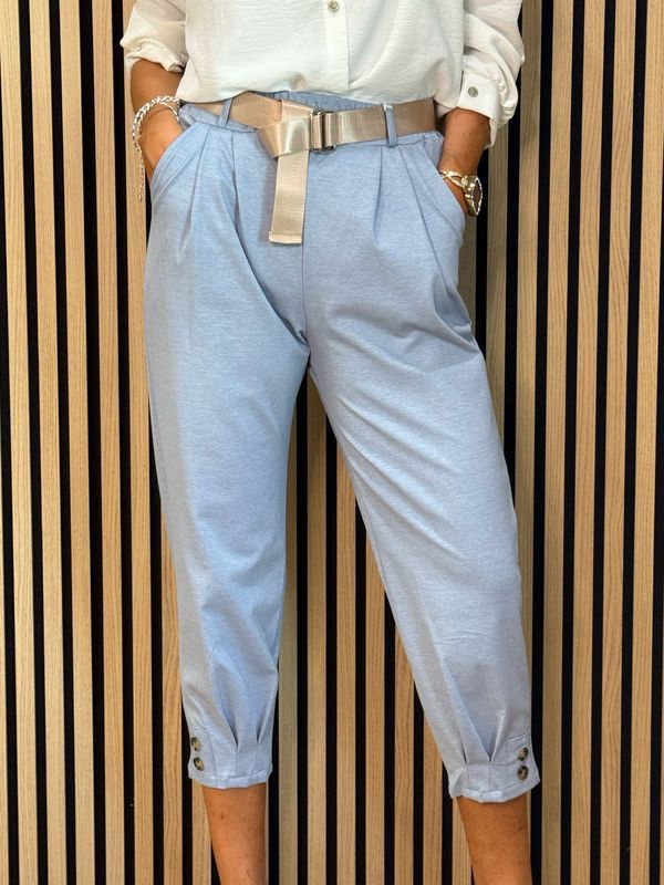 Tailored Cropped Trousers - Blue