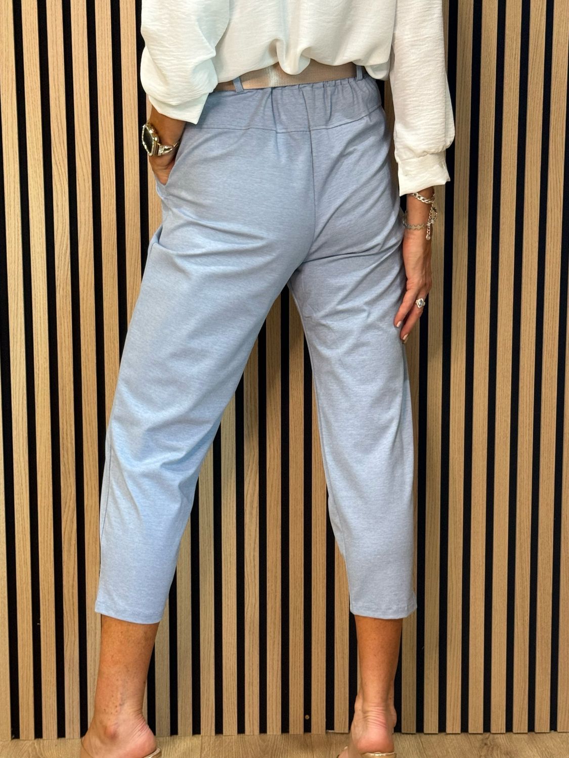 Tailored Cropped Trousers - Blue
