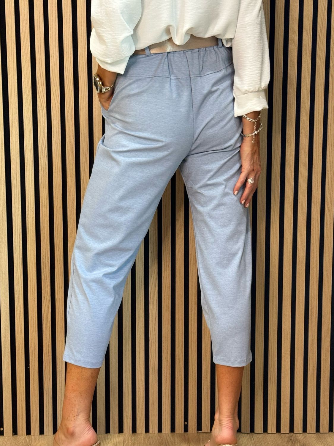 Tailored Cropped Trousers - Blue