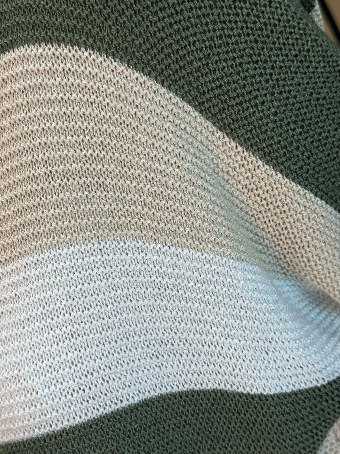 Striped Knit Jumper - Khaki/Cream/White