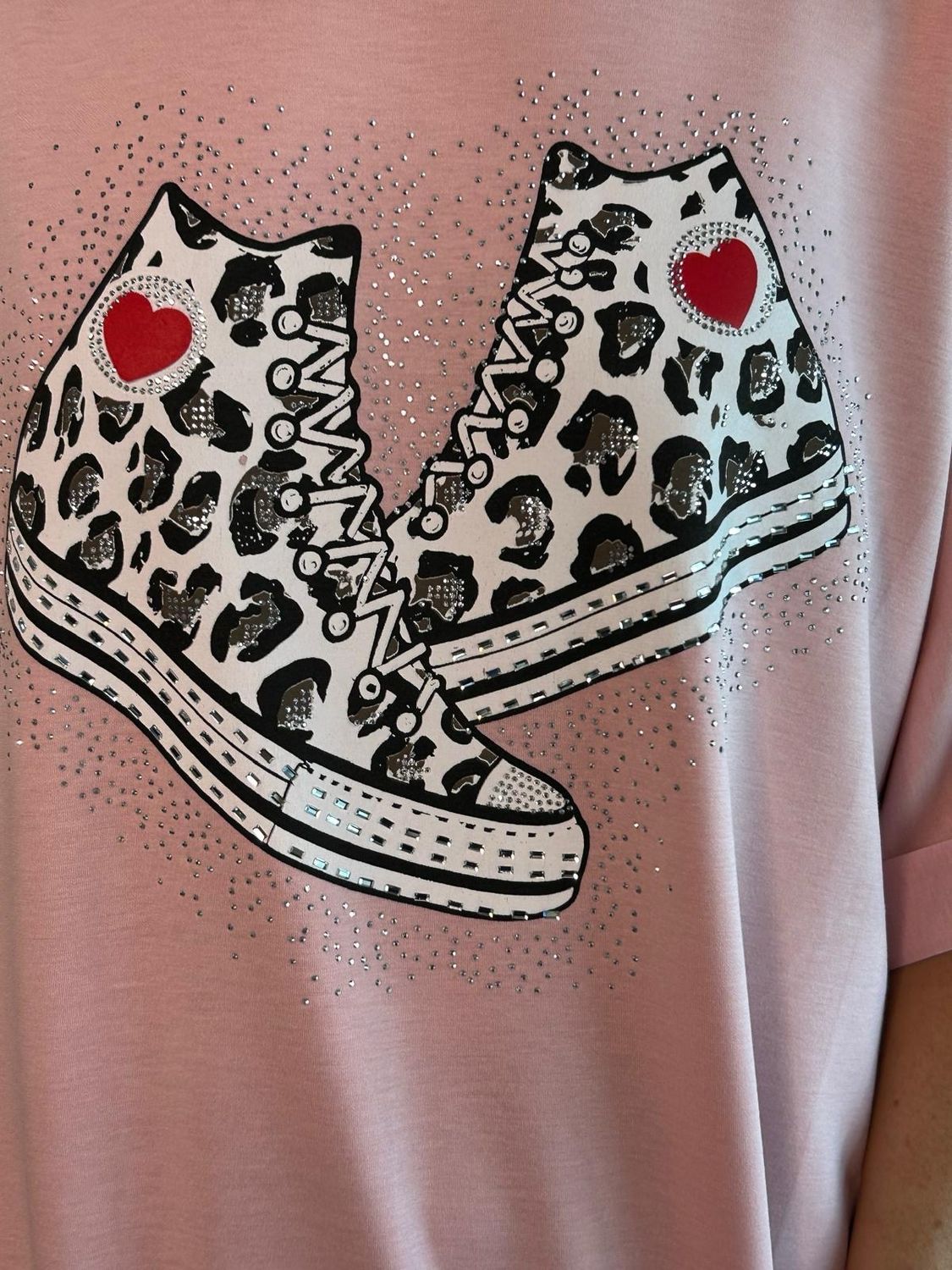 Trainer Print Oversized Top - Pink