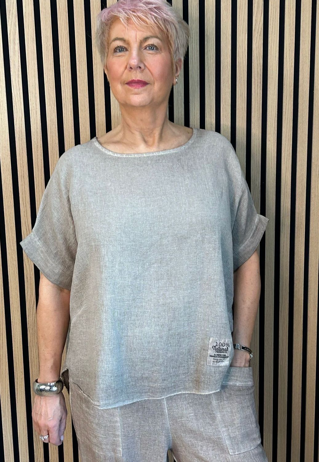 Cotton Relaxed Co-Ord Set - Taupe