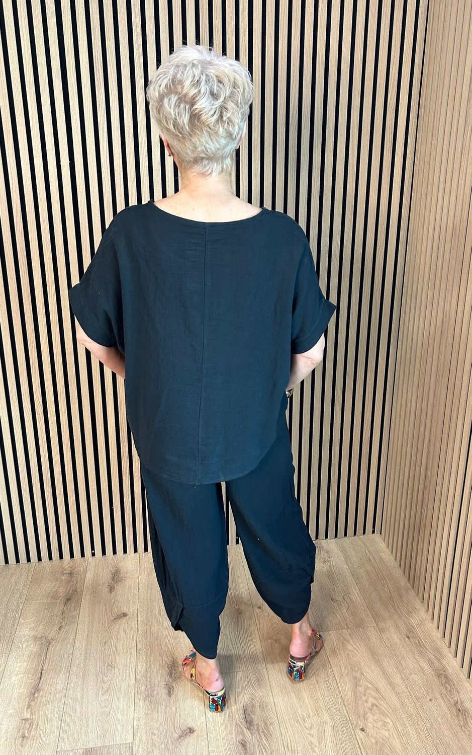 Cotton Relaxed Co-Ord Set - Black