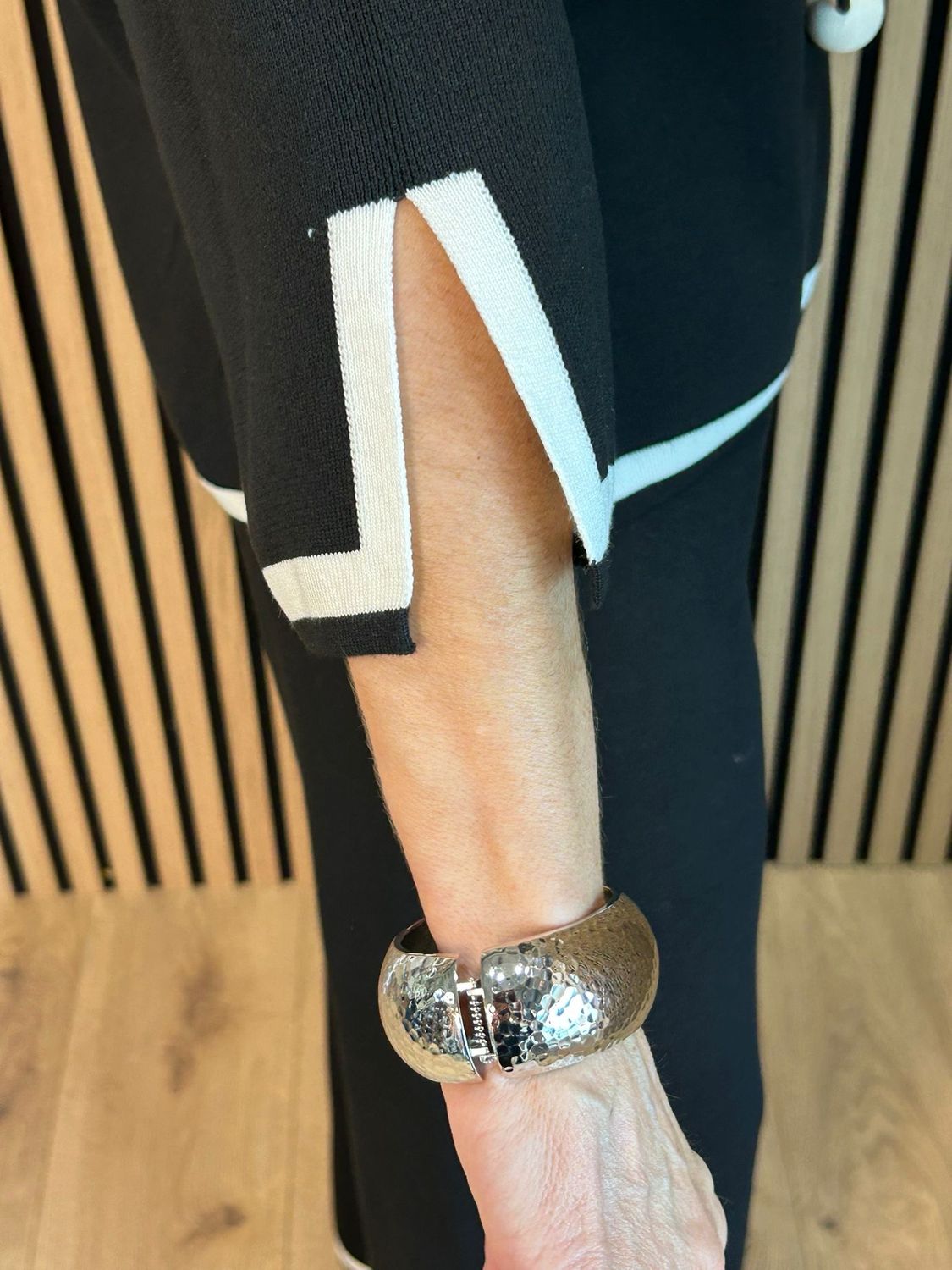 Contrast Trim Co-Ord Set Black