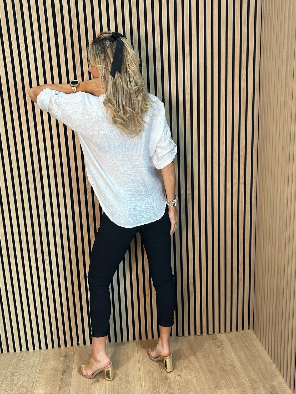 Lightweight Button Detail Shirt - White