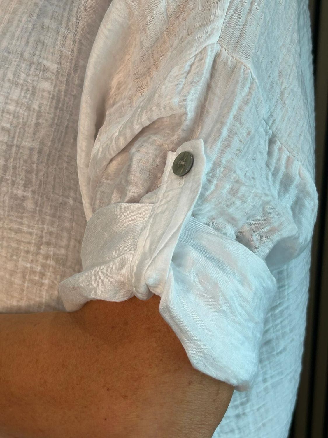 Lightweight Button Detail Shirt - White