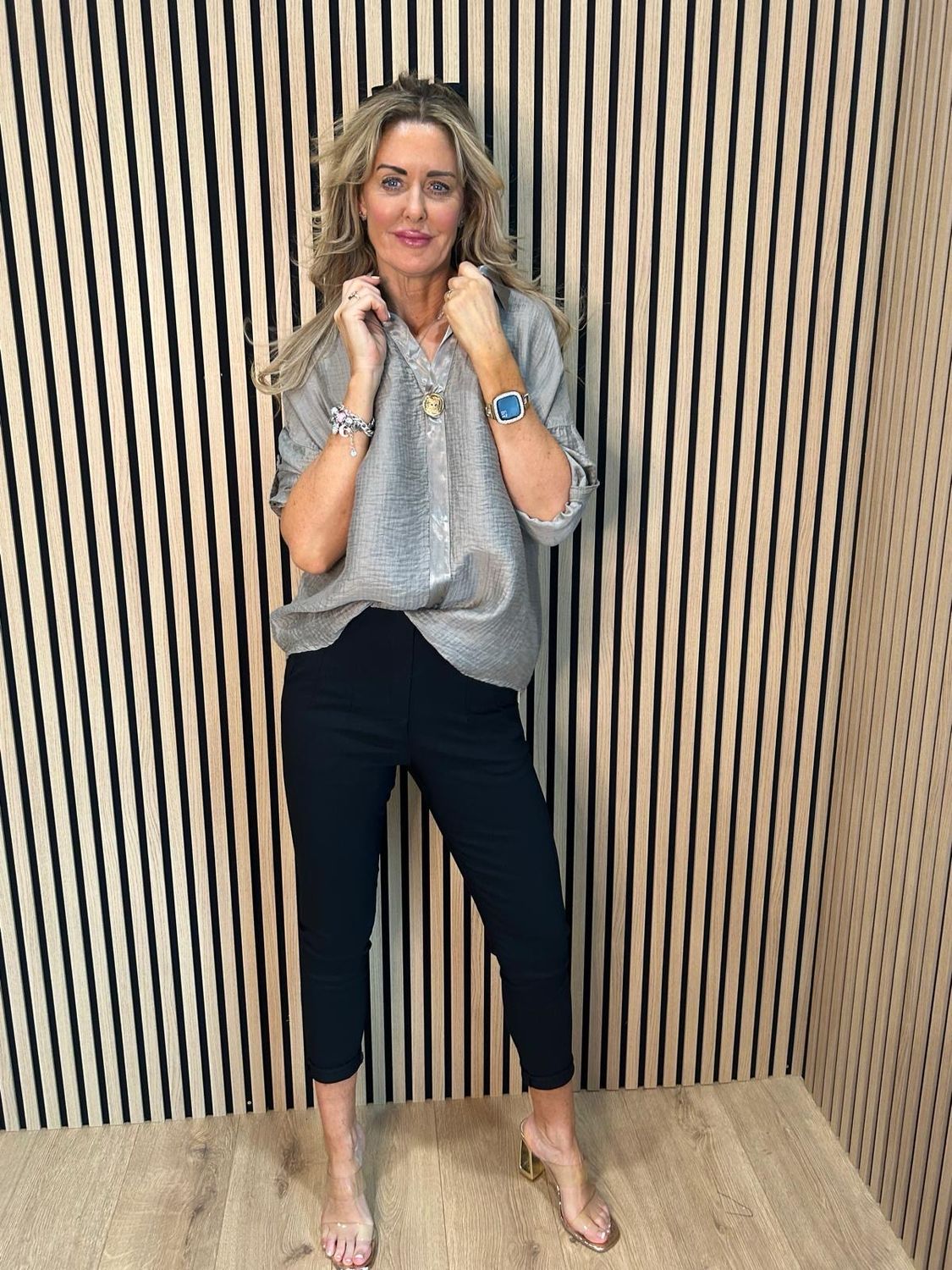 Lightweight Button Detail Shirt -Taupe