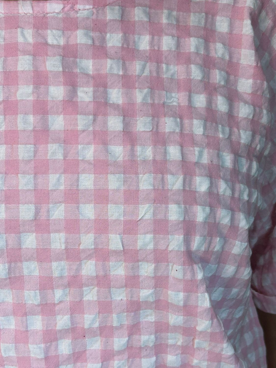 Gingham Textured Top - Pink