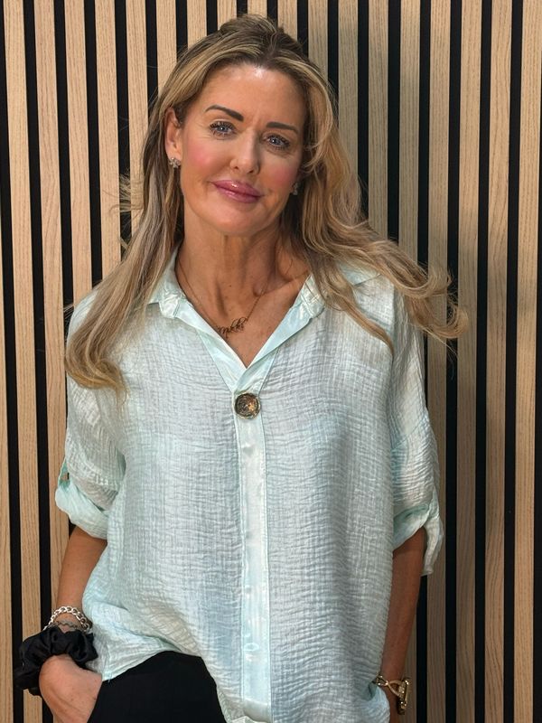 Lightweight Button Detail Shirt - Mint