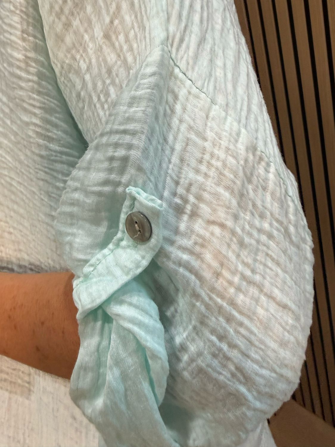 Lightweight Button Detail Shirt - Mint