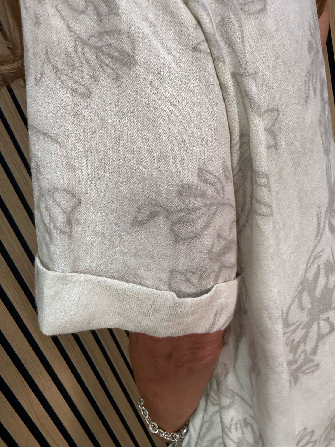 Floral Print Relaxed Midi Dress - Stone