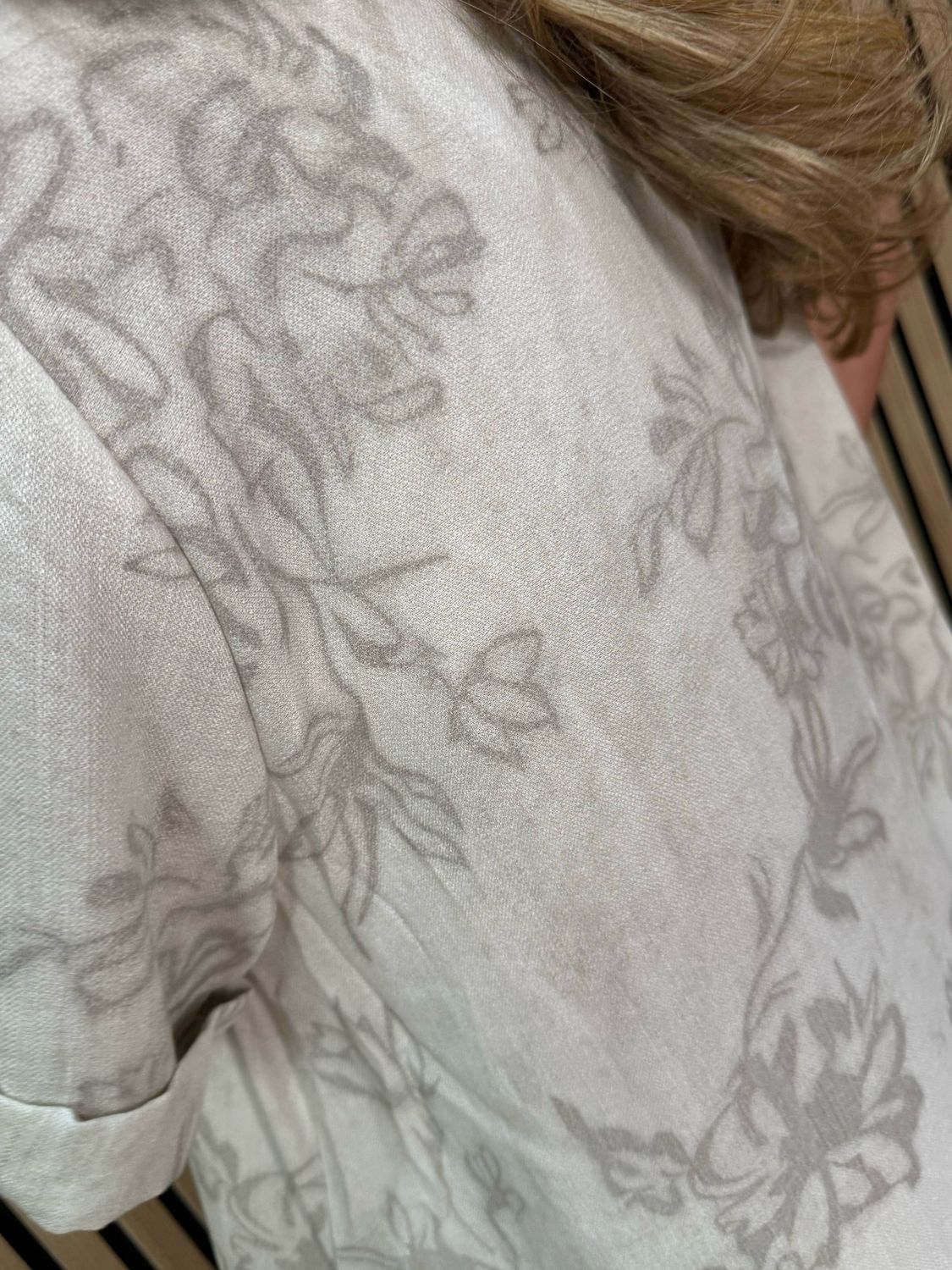 Floral Print Relaxed Midi Dress - Stone