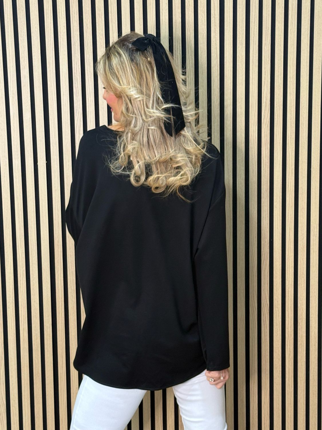 Drawstring Hem Jumper - Black