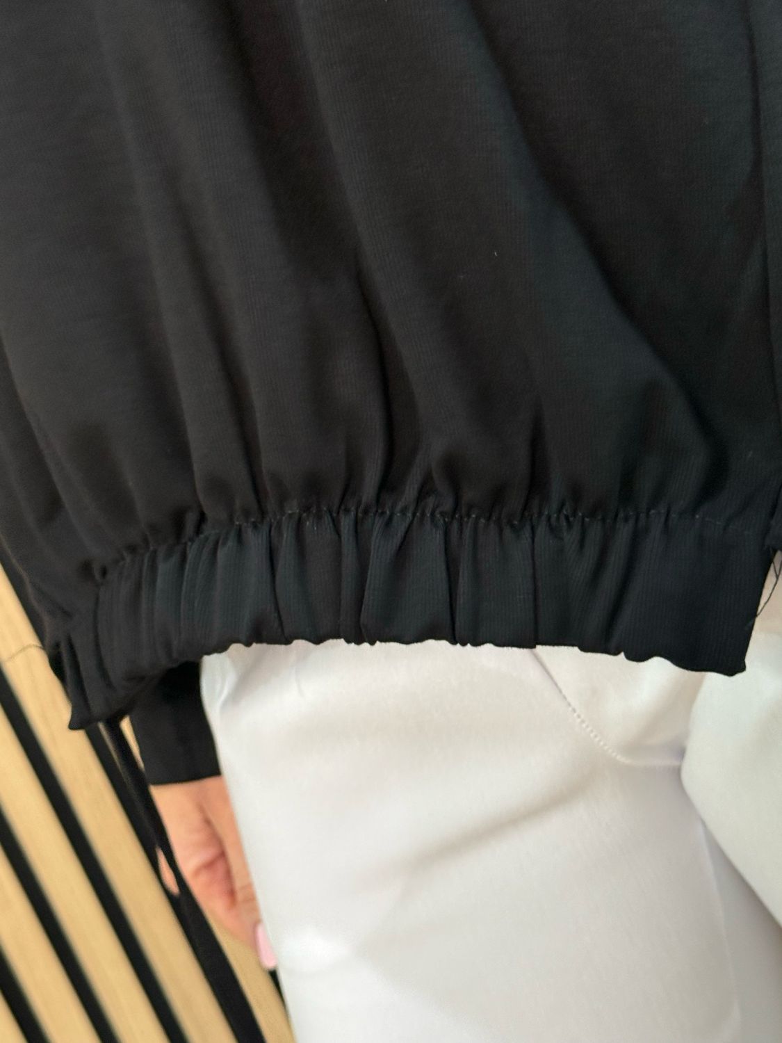 Drawstring Hem Jumper - Black