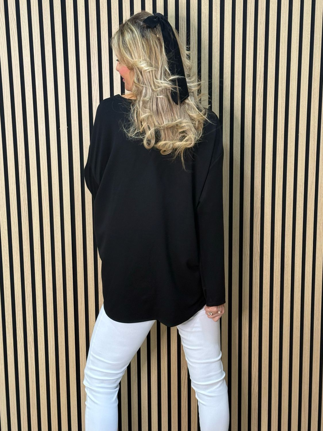 Drawstring Hem Jumper - Black