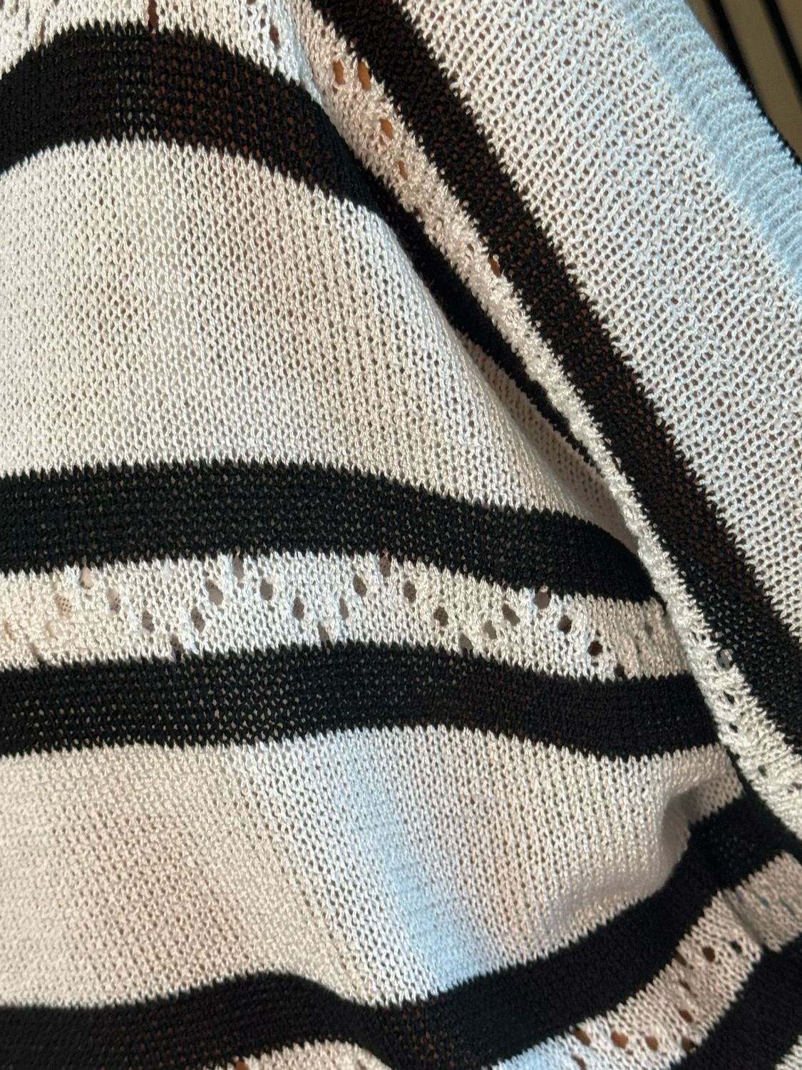 Striped Lightweight Knit Jumper - Black/White