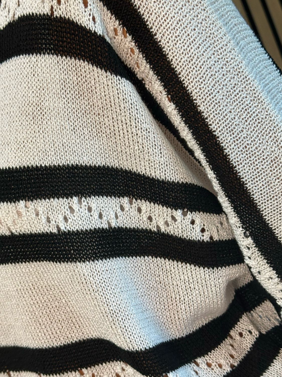 Striped Lightweight Knit Jumper - Black/White