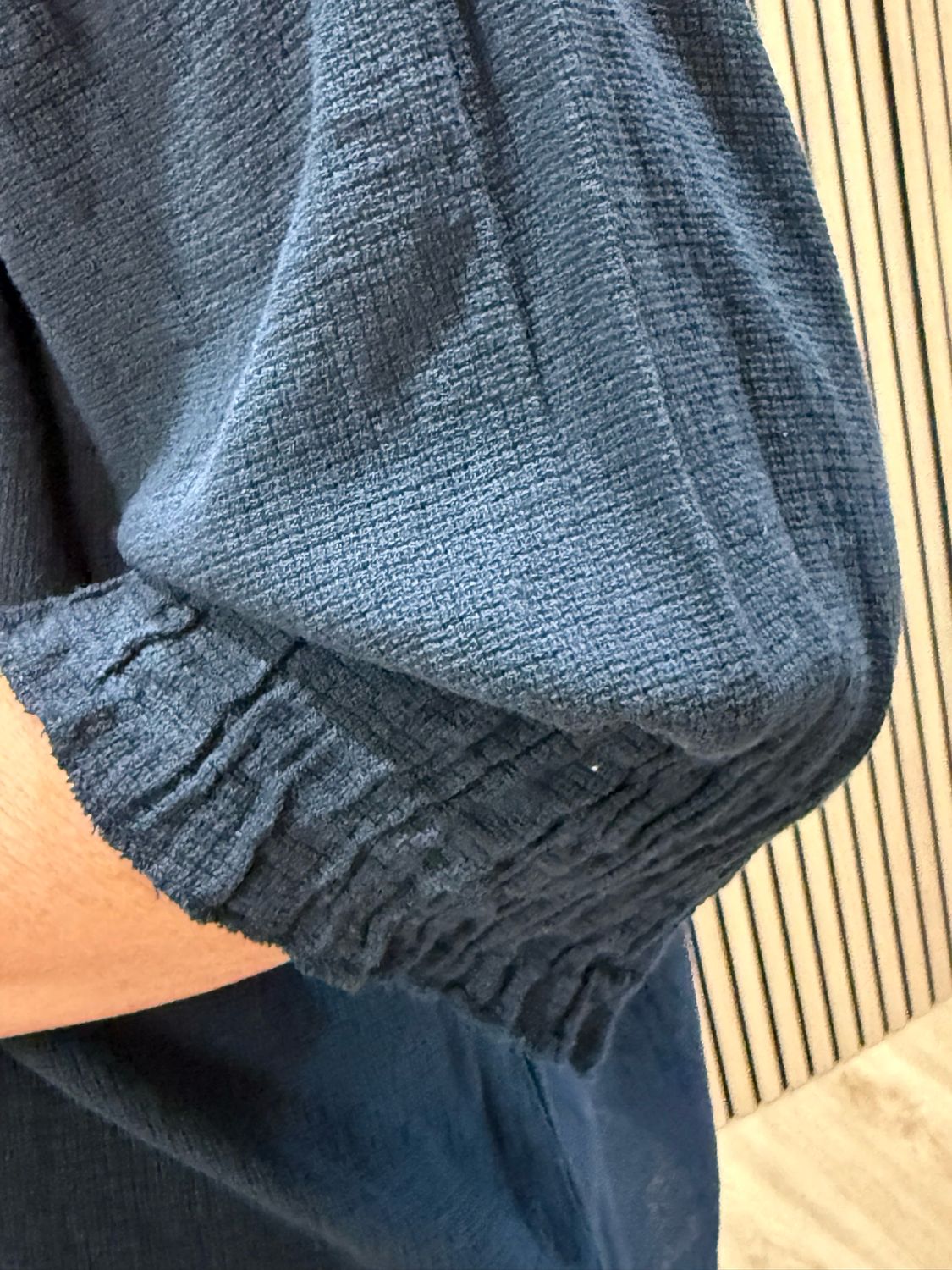 Frill Neck Cotton Top - Black