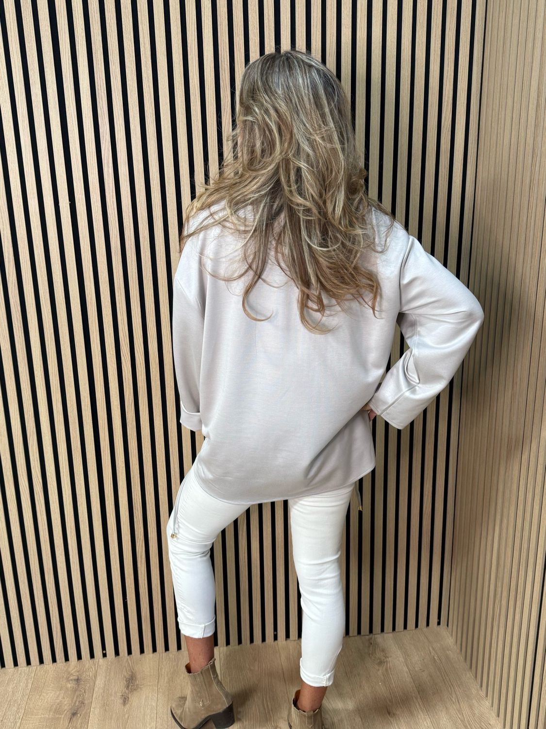 Drawstring Hem Jumper - Stone