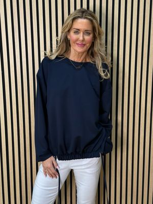 Drawstring Hem Jumper - Navy