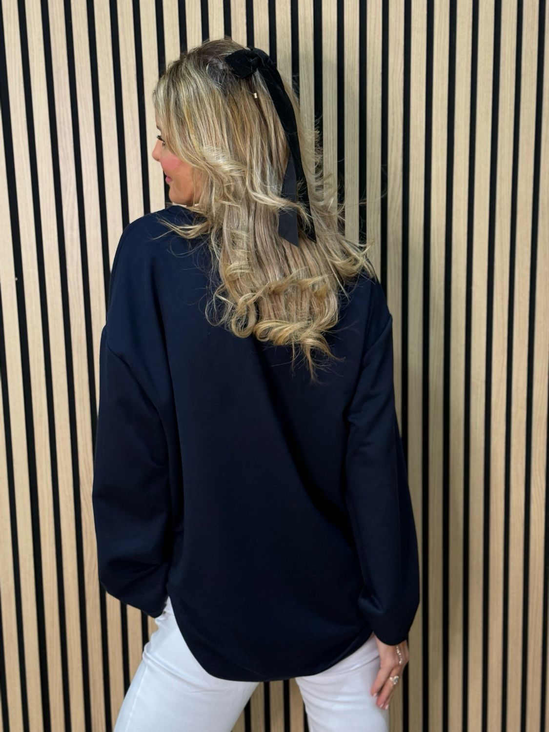 Drawstring Hem Jumper - Navy