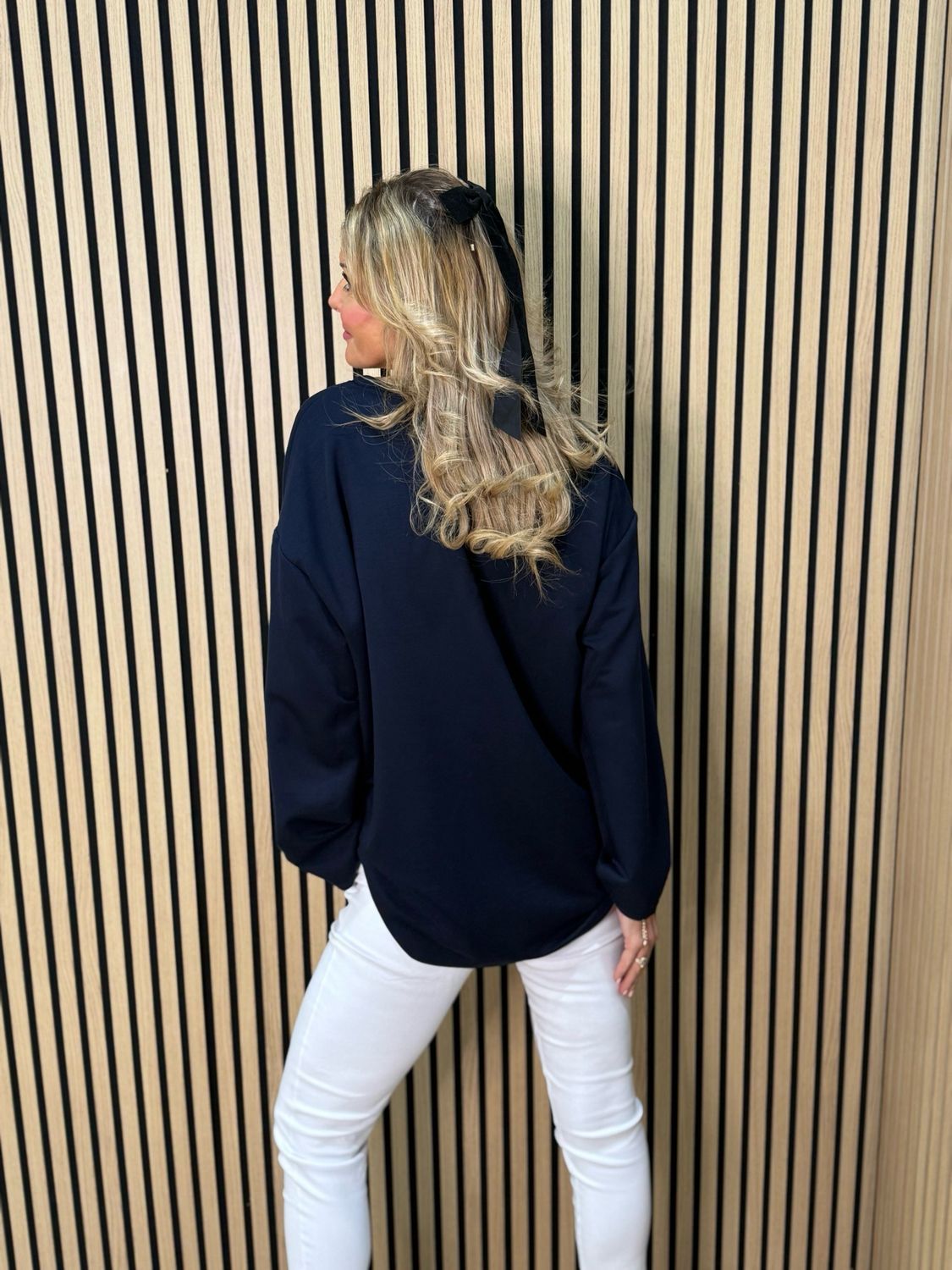 Drawstring Hem Jumper - Navy