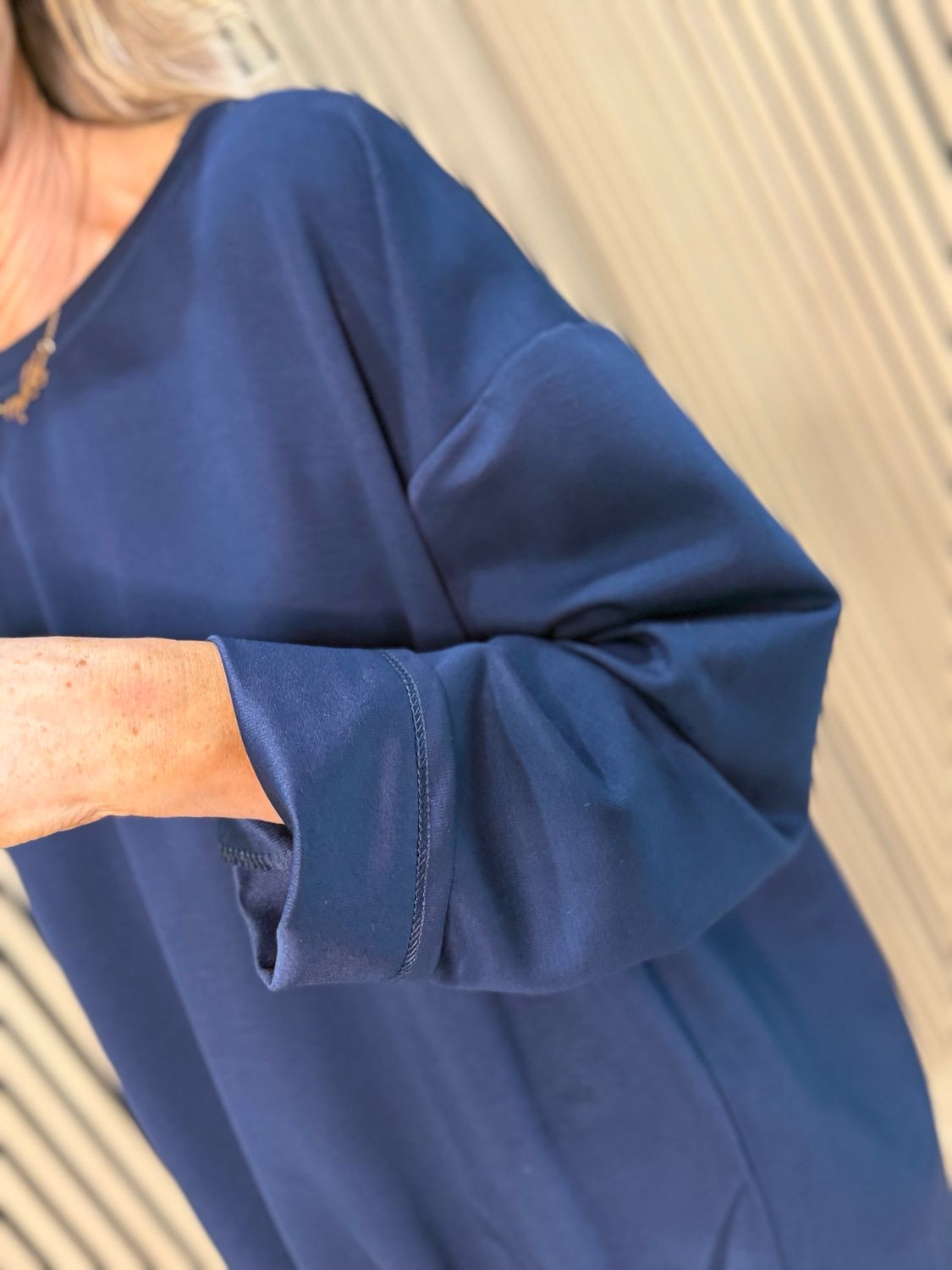 Drawstring Hem Jumper - Navy