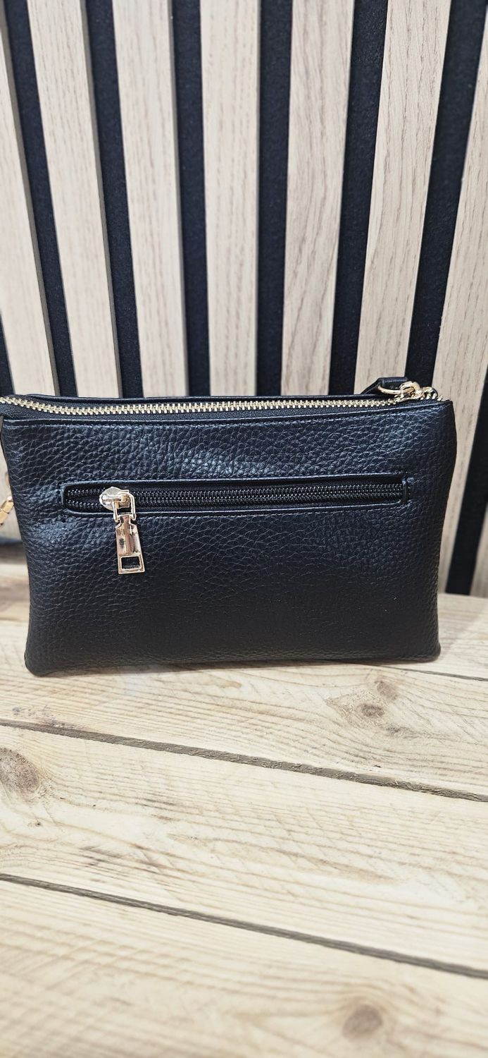 Multi - Compartment Cross Body Bag - Black