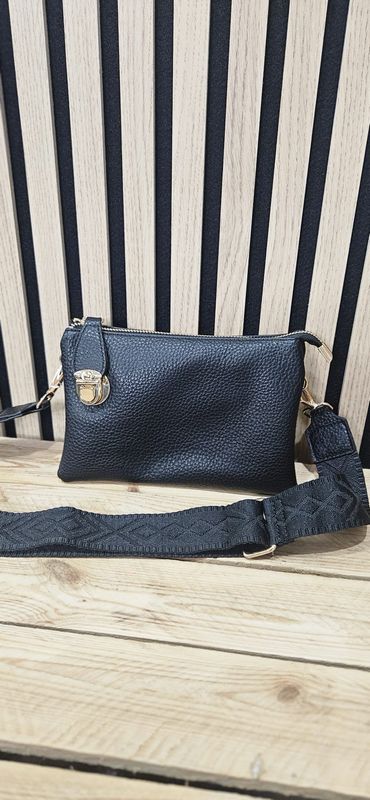 Multi - Compartment Cross Body Bag - Black