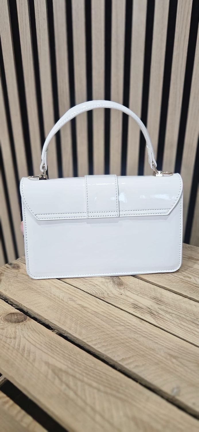 Top Handle Bag - White Patent