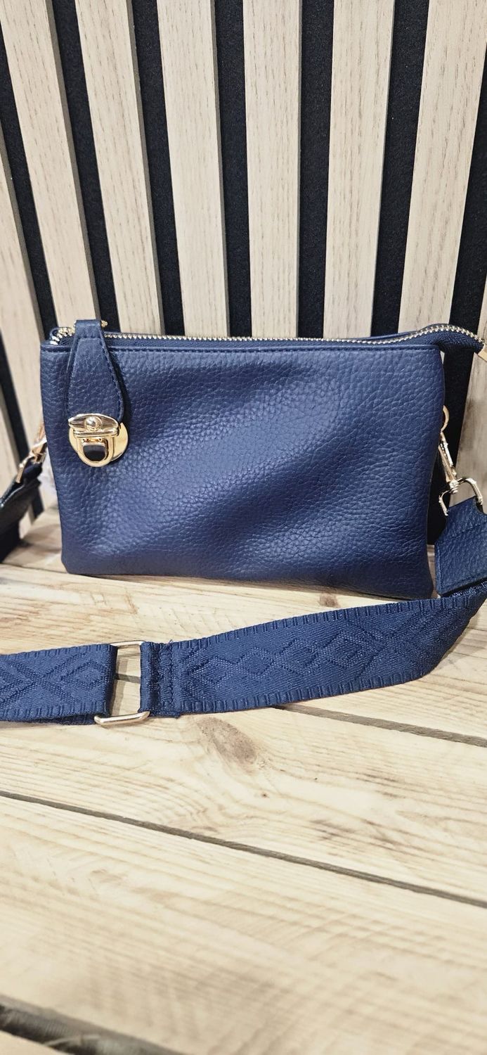 Multi - Compartment Cross Body Bag - Navy