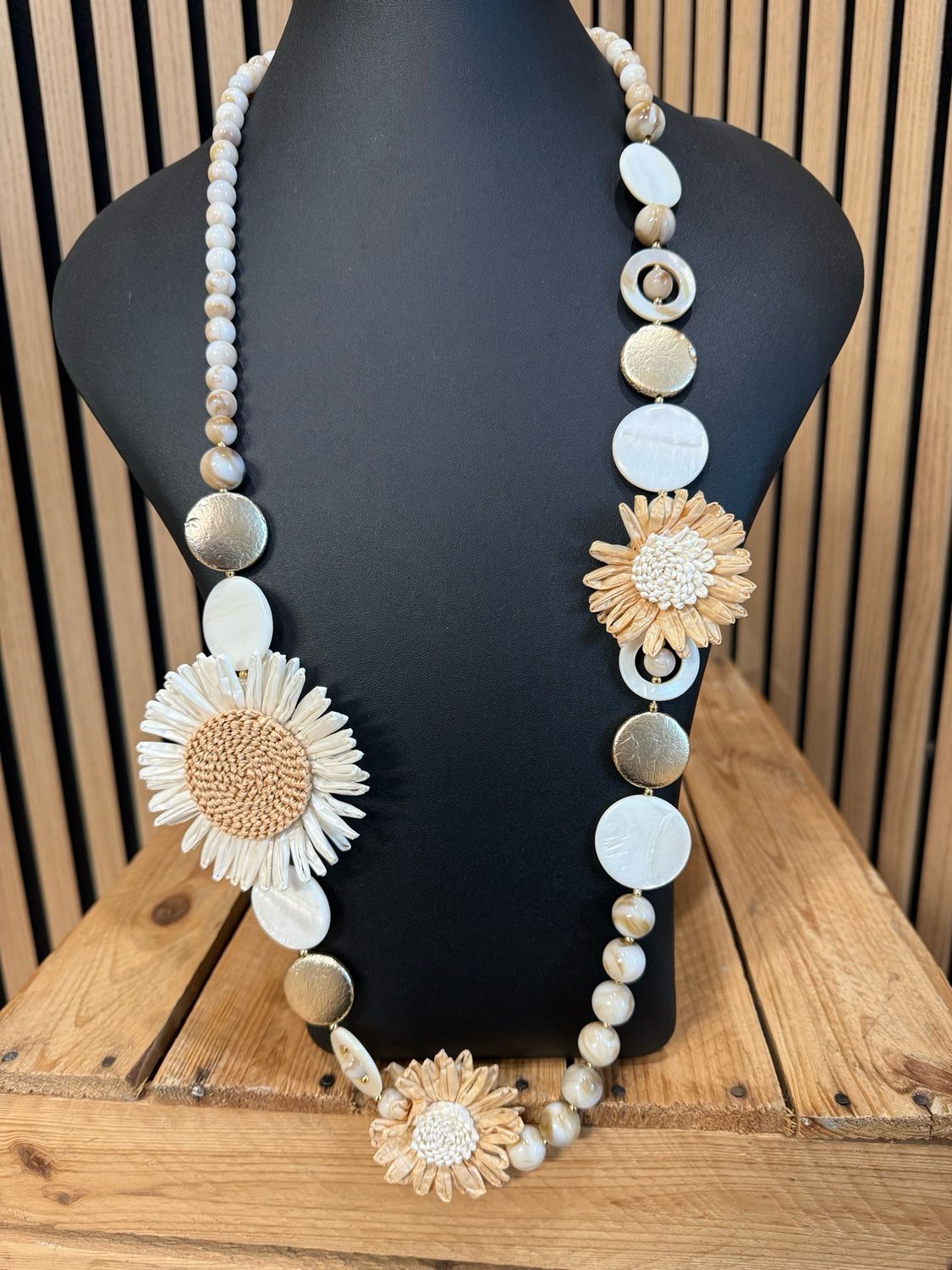 Floral Statement Beaded Necklace