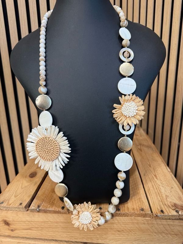 Floral Statement Beaded Necklace