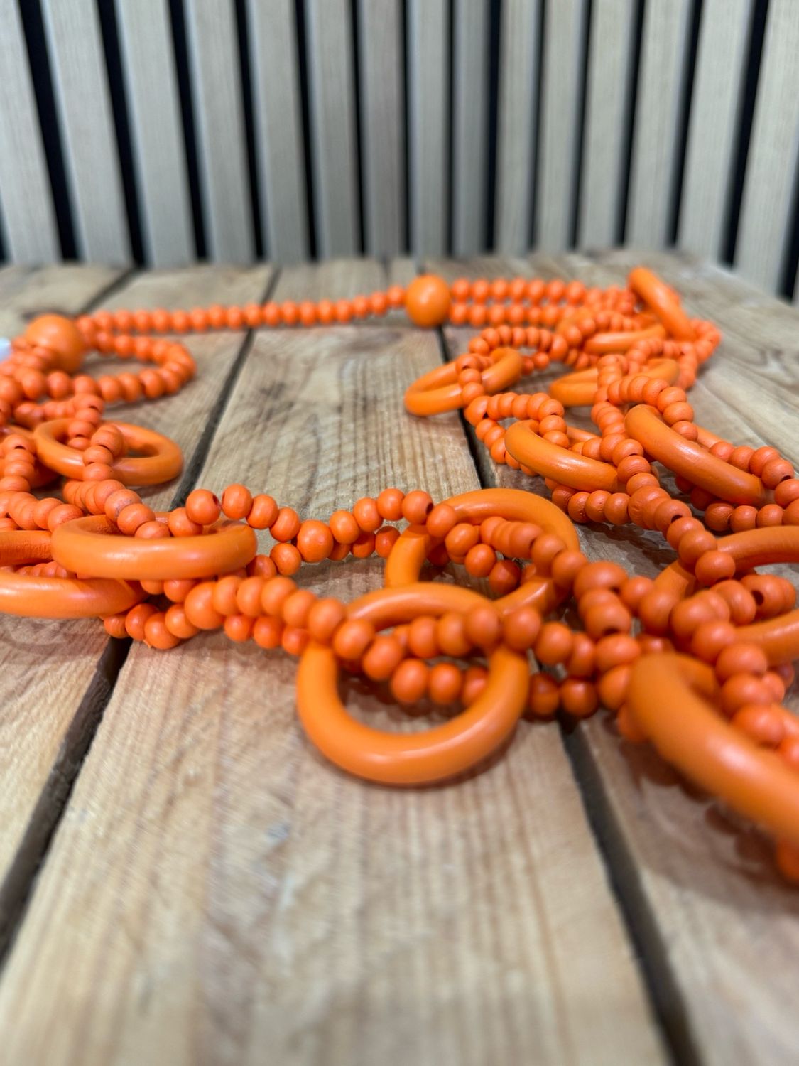Multi - Layered Beaded Necklace - Orange