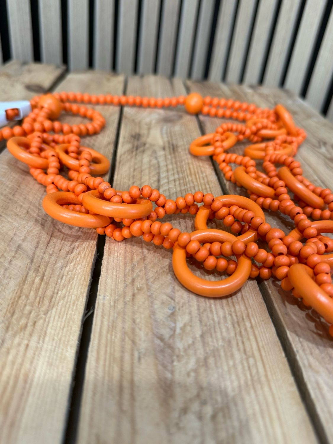 Multi - Layered Beaded Necklace - Orange