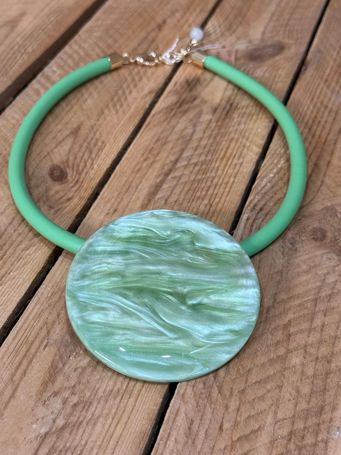 Statement Pendant Necklace - Green
