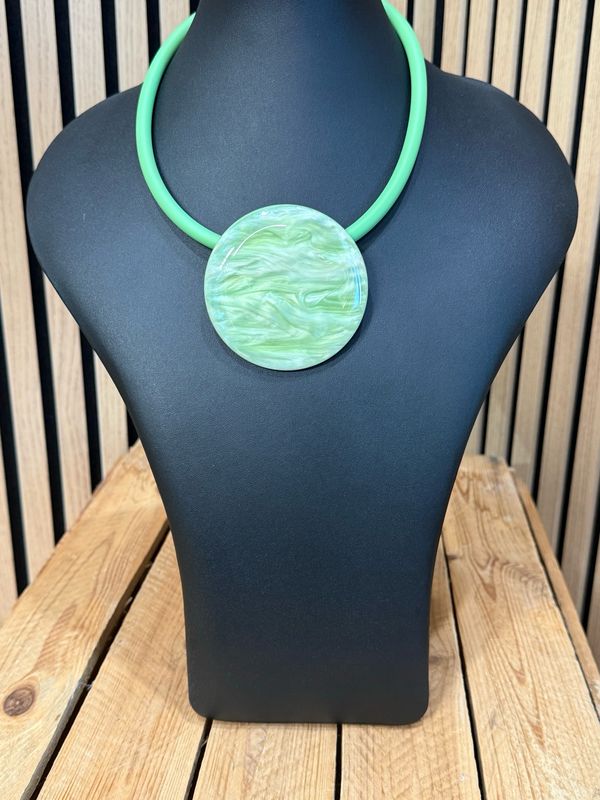 Statement Pendant Necklace - Green