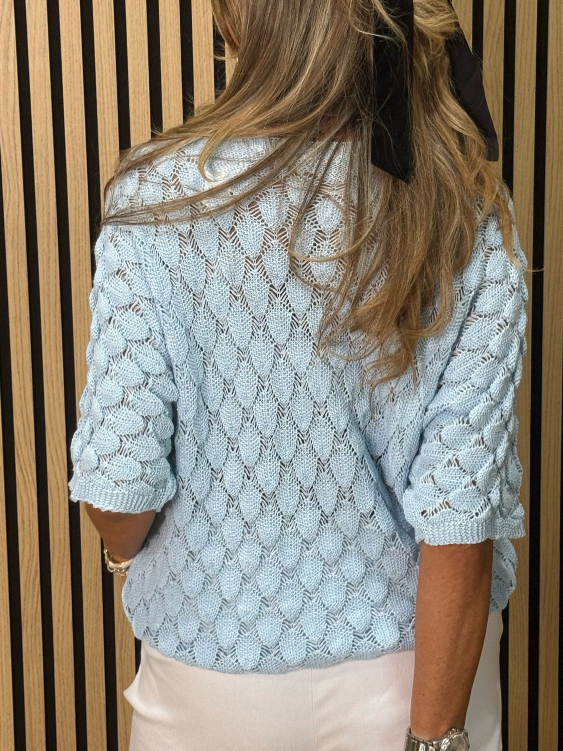 Textured Knit Jumper - Baby Blue