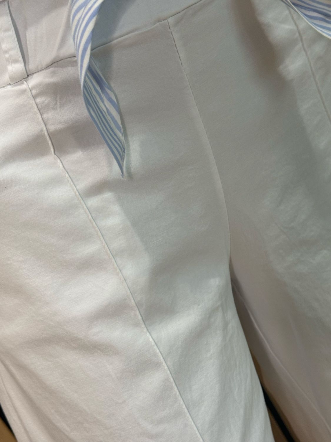 Wide Leg Canvas Trousers - White