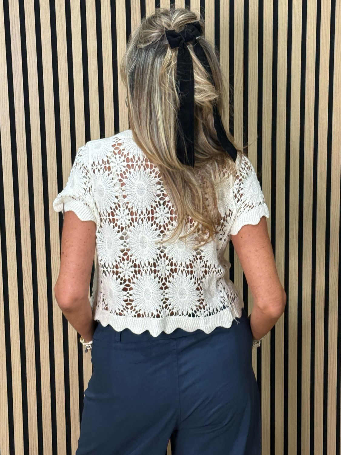 Crochet Cotton Cardigan- Cream