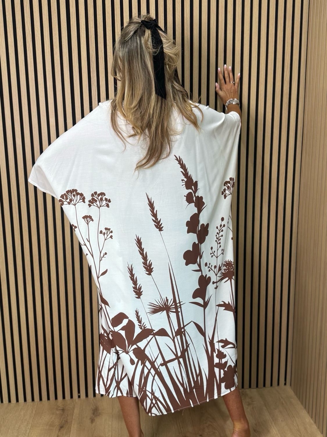 Botanical Print Kaftan - Brown