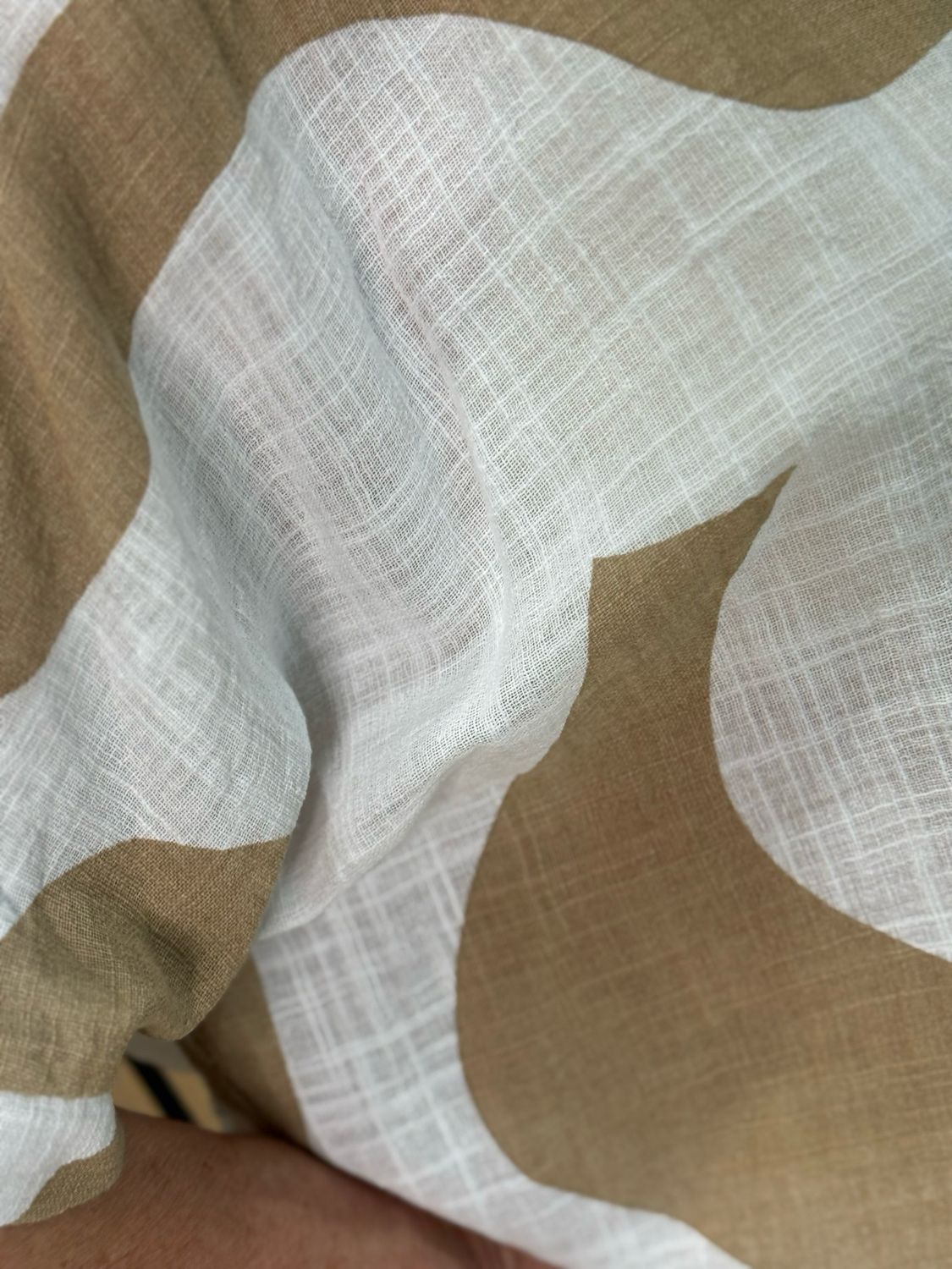 Abstract Print Cotton Top - Taupe