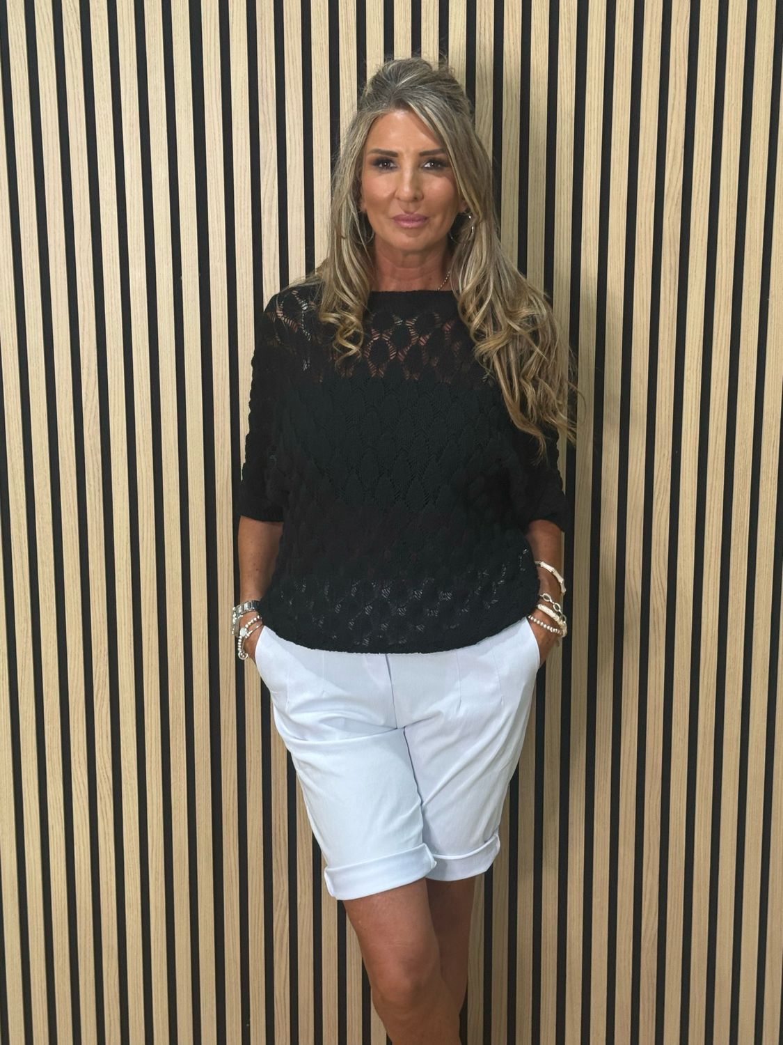 Textured Knit Jumper - Black