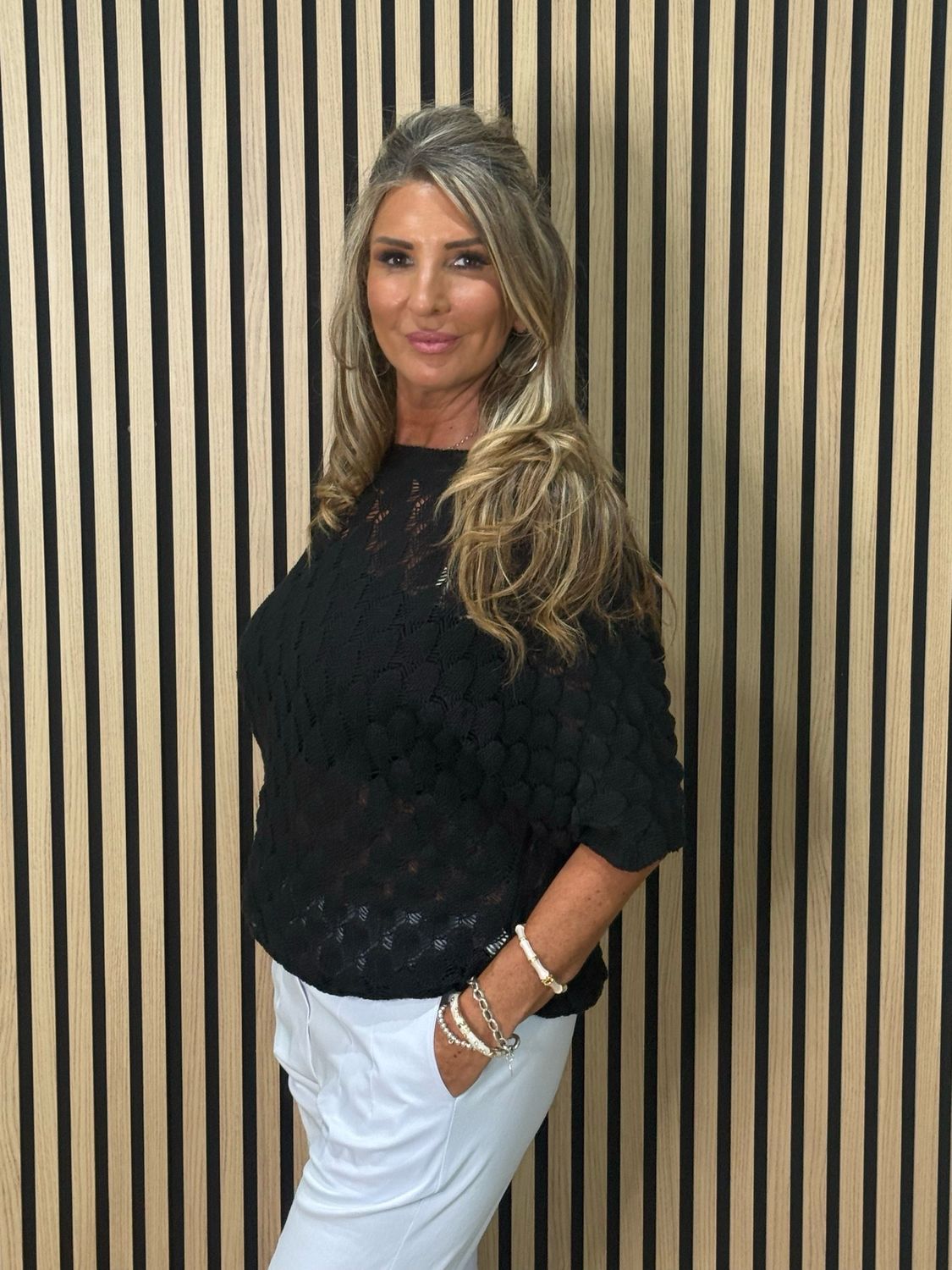 Textured Knit Jumper - Black